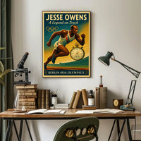 Jesse Owens Berlin 1936 Olympics Vintage Poster Art