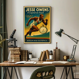 Jesse Owens Berlin 1936 Olympics Vintage Poster Art