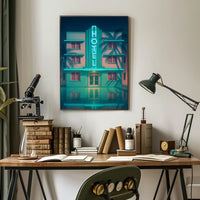 Vintage Cityscape Mid-20th Century Art Poster