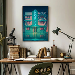 Vintage Cityscape Mid-20th Century Art Poster