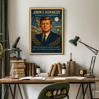 John F. Kennedy Vintage Leadership Poster Art