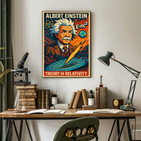 Albert Einstein Relativity Academic Vintage Science Poster