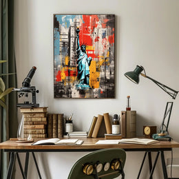 Statue of Liberty New York Travel Art Print Poster