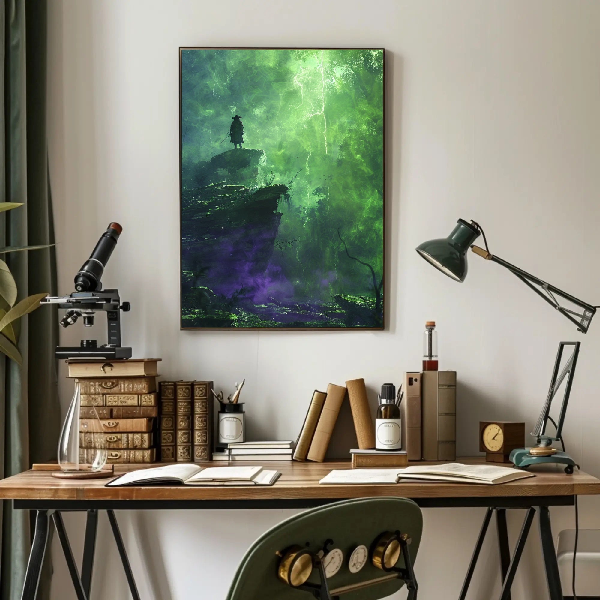 Mystical Adventurer on Enigmatic Forest Edge Fantasy or Mythology Poster PosterGoat