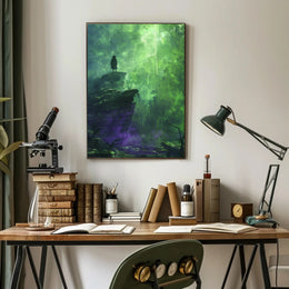 Mystical Adventurer on Enigmatic Forest Edge Fantasy or Mythology Poster PosterGoat