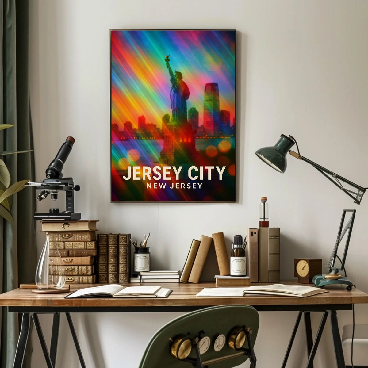 Jersey City Harbor Skyline Urban Realism Collector Poster