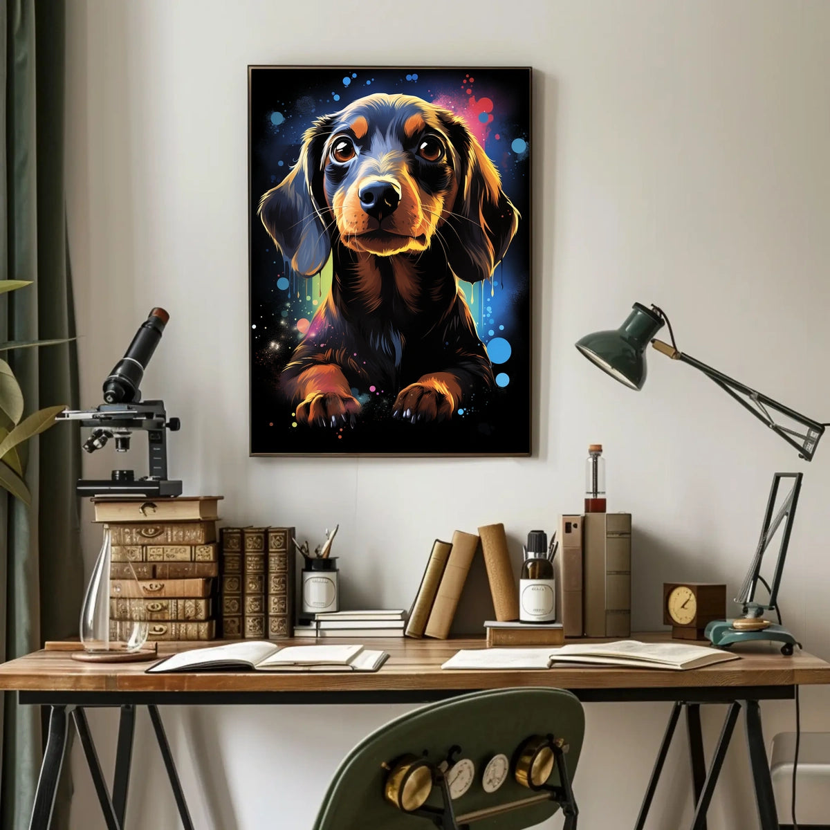 Colorful Canine Portrait Poster
