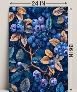 Blueberries and Foliage Artistic Design Artistic Poster