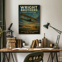 Wright Brothers First Powered Flight Poster