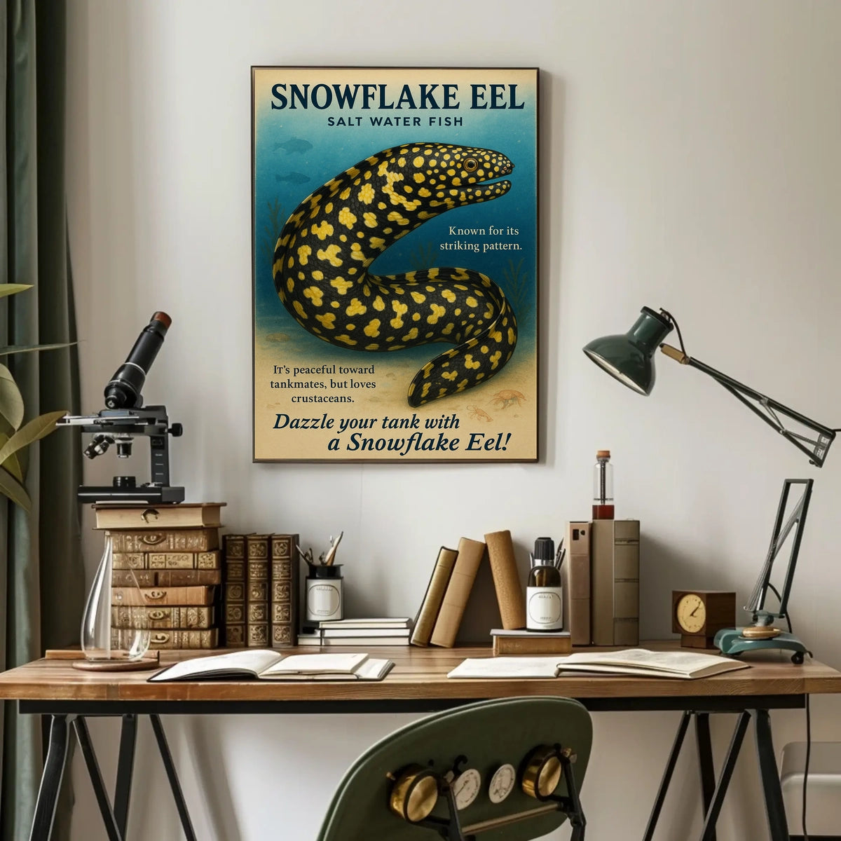 Snowflake Eel Saltwater Fish Poster