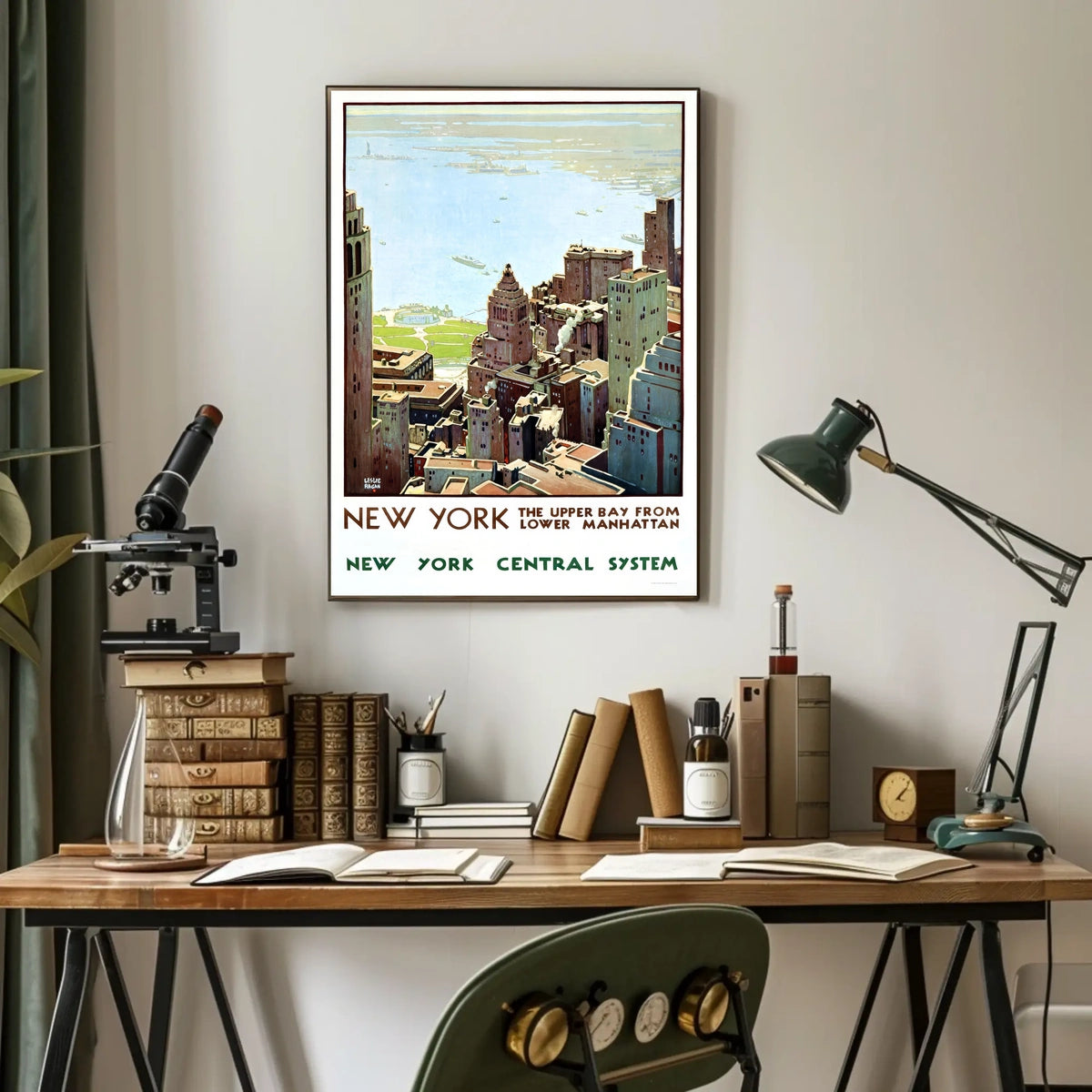 New York City Skyline Travel Poster Vintage Wall Art