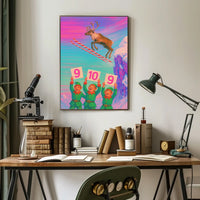 Reindeer Ski Jump Spectacle Poster