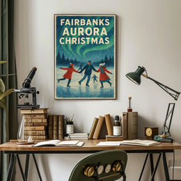 Fairbanks Aurora Christmas Poster