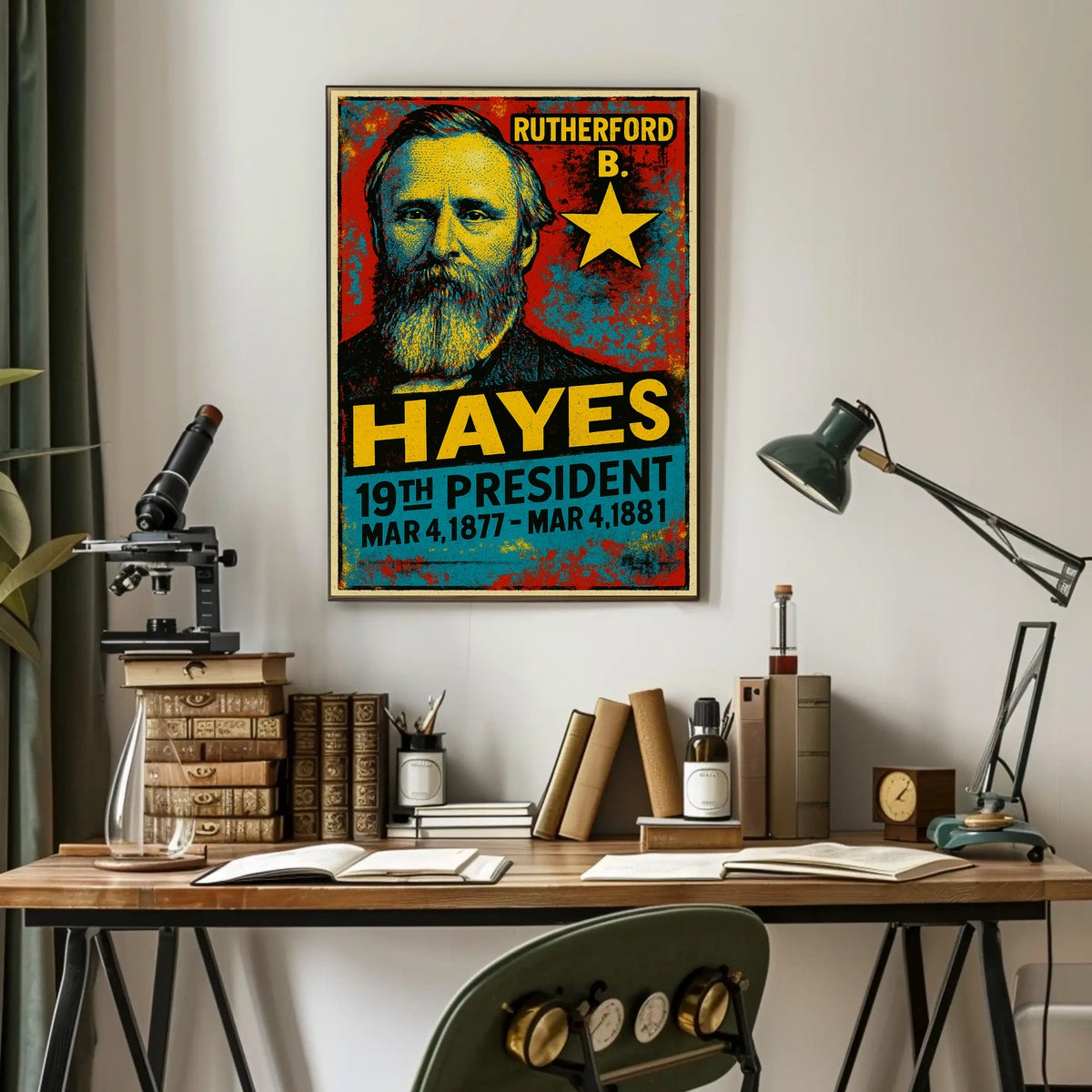 Rutherford B. Hayes 19th President of the United States Graffiti Pop Art Poster