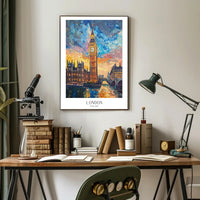 London Sunset Cityscape with Big Ben Urban or Cityscape Poster PosterGoat