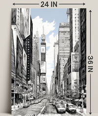 Urban Sketch Of Times Square Poster