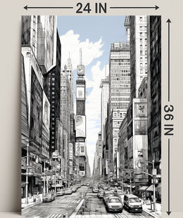 Urban Sketch Of Times Square Poster Abstract Wall Art