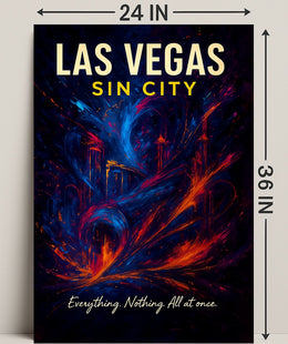 Las Vegas Sin City Vintage Poster Art Print PosterGoat