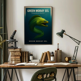 Green Moray Eel Photorealistic Artwork Animal Poster PosterGoat
