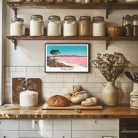 Serene Pink Lakes at Dusk Travel Poster