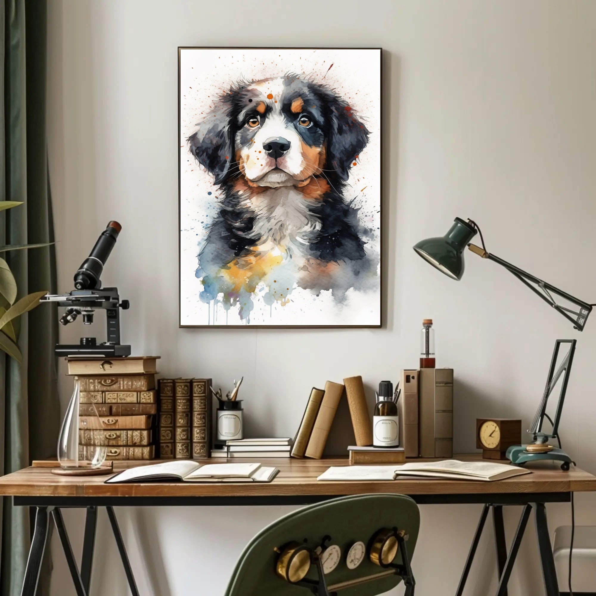 Majestic Canine Watercolor Poster Wall Art Print
