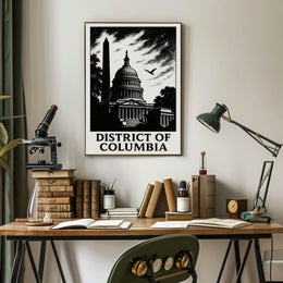 District of Columbia Capitol Silhouette Poster