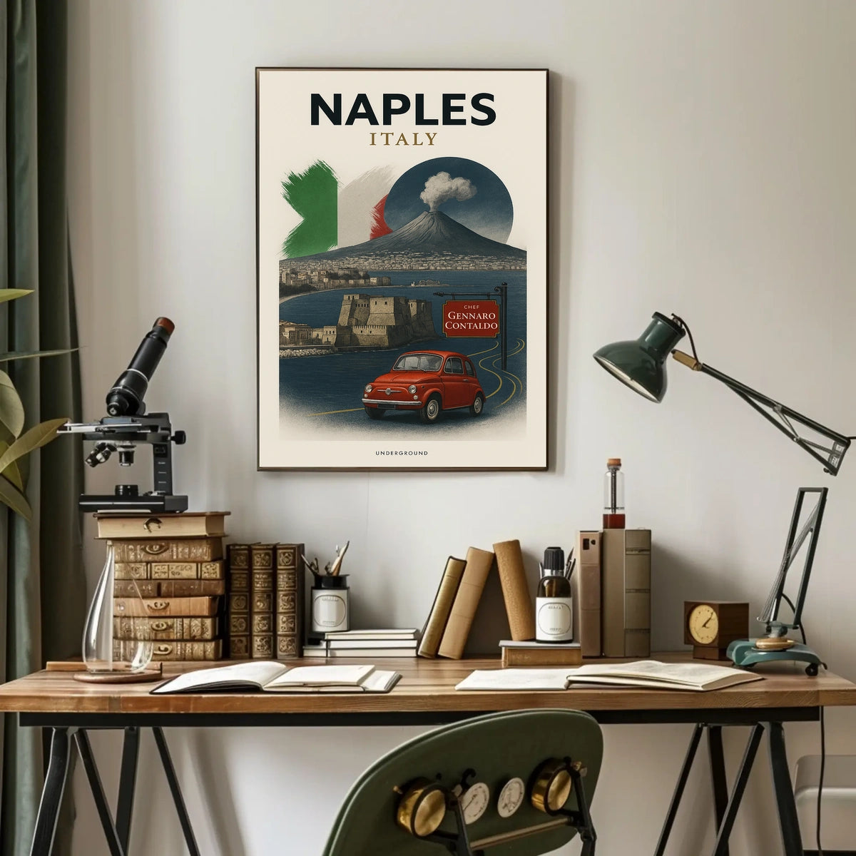 Naples, Italy A Culinary Journey Poster