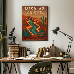 Ancient Hohokam Canals in Mesa Cultural Heritage Poster