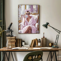 Elegant Morning Ritual Poster Glamorous Pink Wall Art