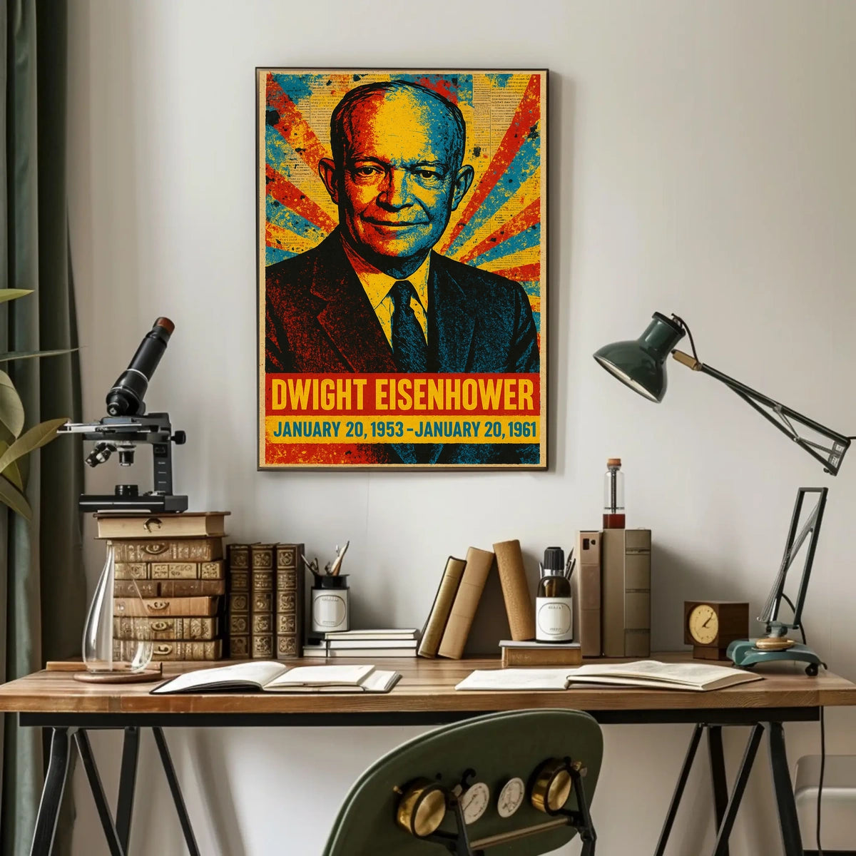 Dwight D. Eisenhower 34th President of the United States Street Art Mashup Poster