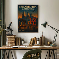 Philadelphia Liberty Vintage Art Poster: Iconic Symbols