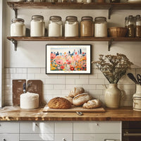 Vibrant Flower Market In Osaka Urban Or Cityscape Poster