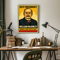 William McKinley 25th President of the United States Inked Comic Style Poster