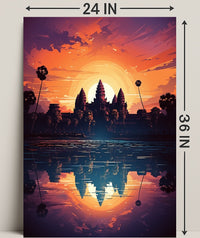 Sunset Over Angkor Wat Poster