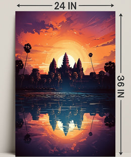 Sunset Over Angkor Wat Poster