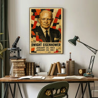 Dwight D. Eisenhower 34th President of the United States Layered paper Collage Poster