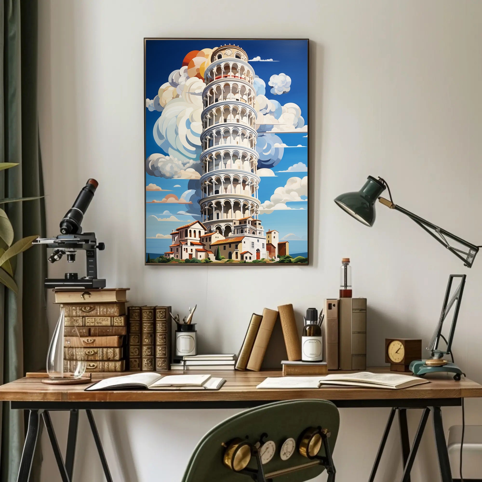 The Leaning Tower Of Pisa Artistic Poster PosterGoat