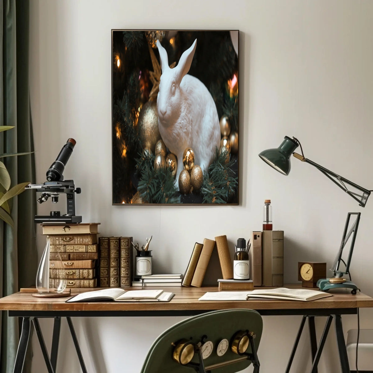 Festive Rabbit Sculpture Poster