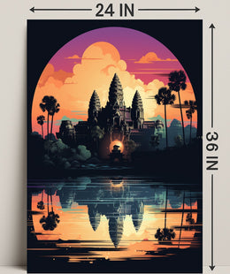 Sunset Over Angkor Wat Poster