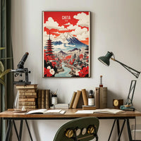 Japanese Fusion Landscape Art Print Cultural or Heritage Poster