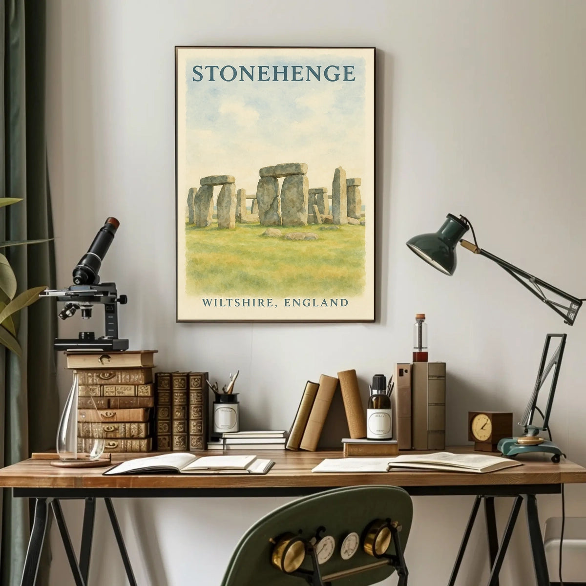 Stonehenge Wiltshire England Vintage Decor Poster