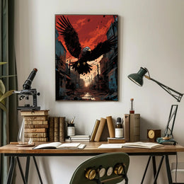 Majestic Eagle In Urban Ruins Poster PosterGoat