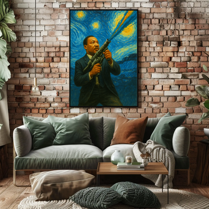 Martin Luther King Jr Starry Night Blaster Heroic Standoff Vintage Travel Poster