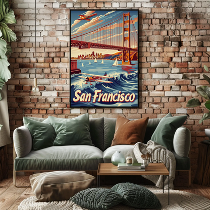 San Francisco Golden Gate Bridge Vintage Poster