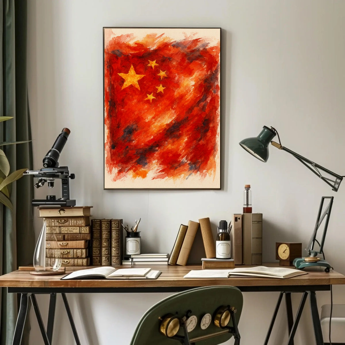 Abstract Chinese Flag Abstract Poster
