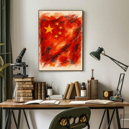 Abstract Chinese Flag Abstract Poster