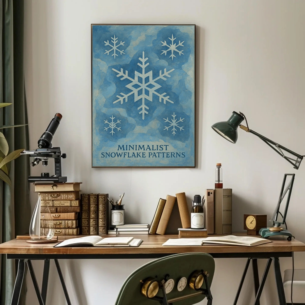 Minimalist Snowflake Patterns Poster