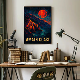 Amalfi Coast A Vibrant Landscape Poster Wall Art Decor