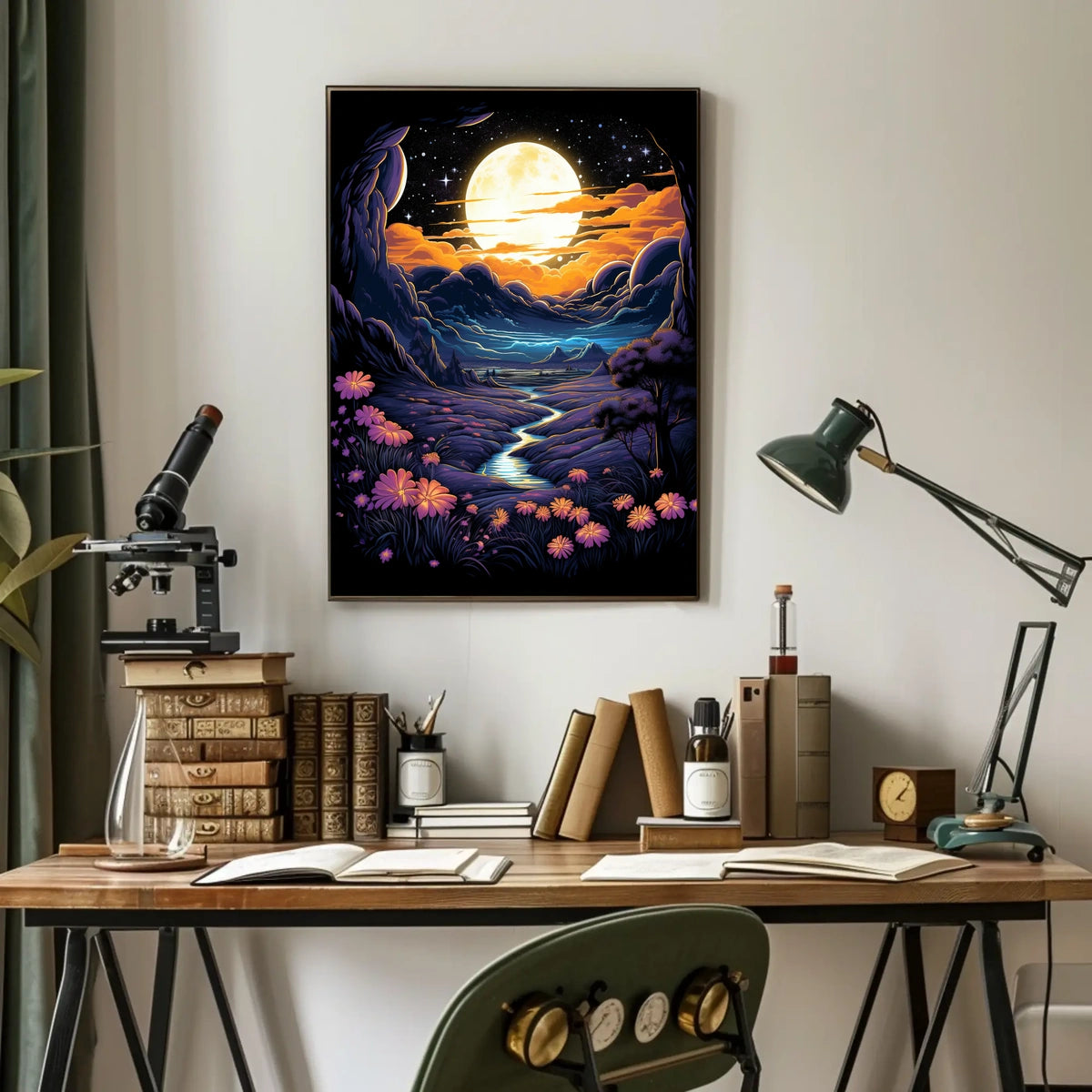 Enchanted Moonlit Landscape Poster