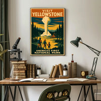 Visit Yellowstone Americas First National Park Poster PosterGoat